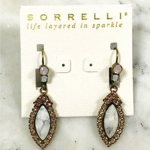 Sorrelli Howlite Stone with Pink Crystal Euro Wire Earrings-Boutique
